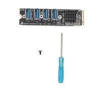 LXWalibrex M.2 M Key PCIe to 4 Ports PCIe x1 Expansion Card, ASM1184E Controller, 1 to 4 PCI - E Adapter with Reinforced Bottom for Desktop PCs Running Linux macOS