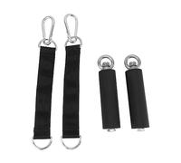 LXWalibrex Pull Up Handle Cable Handle, Gym Equipment Attachment for Weightlifting, TPR Rubber Coated Anti - Slip Straight Grip Handles with Connection Strap, for Home Gym and Travel Fitness