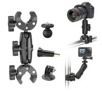 Lxweimi Double Super Clamp, Camera Mount Clamp with 1/4 inch Screw,Tripod Rod Stand Mount Compatible with Gopro/insta360 X5 X4 X3 and other