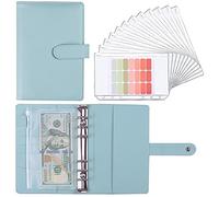 LXWHYP Money Saving Binder, Savings Challenges Book with for Cash Envelopes, 12pcs Zipper Envelopes A6 Budget Binder, Budget Planner for Managing Budgets and Saving Money -(Blue-7.4IN)