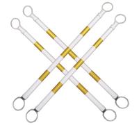 LXWKAI 4 Pcs Retractable Telescopic Traffic Cone Barrier, Extends 5.2 to 9.8 ft, Engineer Grade Reflective Tape (Yellow & White) - Safety Cone Extension Poles for Traffic Control