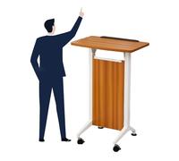 LXWKAI Adjustable Mobile Lectern Stand, Aluminum Presentation Podium for Teaching, Training, Debate, Speech & Seminar - Versatile Standing Desk for Effective Presentations