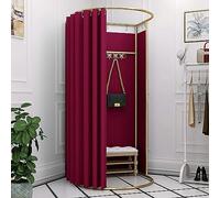 LXWKAI Mobile Fitting Room Red Clothing Store Fitting Room Mobile Portable Changing Room Temporary Locker Room Removable Folding Changing Room