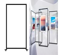 LXWKAI Movable Folding Display Rack For Painting Exhibition, Freestanding Publicity Poster Shelf, Folding Painting Exhibition Stand, For Art Gallery, Craft Fair, Booth(8pcs,80x180(31.5x70.9in))