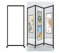 LXWKAI Movable Folding Display Rack For Painting Exhibition, Metal Advertising Shelf Rack Billboard, Freestanding Display Racks, For Art Gallery, Craft Fair, Booth(8pcs,120x250(47.2x98.4in))