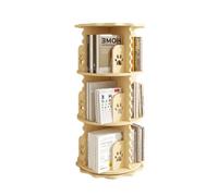 LXWKAI Rotating Bookshelf Tower,Floor Standing Revolving Bookcase Storage Rack,6 Tiers Wooden Cd Rack for Small Space Living Room Study Office (One Color-3 Tiers)