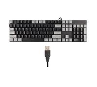 Lxwraptorial 104 Key Mechanical Gaming Keyboard, RGB Wired Computer Keyboard with Blue Switch and 28 Backlight Modes, Plug and Play for Linux Gaming PC (Black Gray)