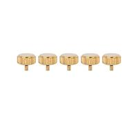 Lxwraptorial 5pcs Golden Watch Crown Parts, Quartz Mechanical Watch Head Repair Accessory, Assorted Watch Crown Spare Parts with Steel Construction for Wristwatch Maintenance and (5.5mm long hole)