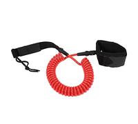 Lxwraptorial Bodyboard TPU Surfboard Coiled Wrist Leash, Surfing Leash for Bodyboarding, 7mm Diameter 10ft Coil with Padded Adjustable Strap, Lightweight Surf Accessory for Ocean (Red and White core)