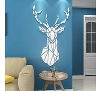 LxwSin 3D Mirror , Deer Acrylic , Self Adhesive DIY Design Bedroom Living Room Decorative Acrylic Wall Sticker Creative 3D Modern Decorative Mirror Home Decal, 72x43CM