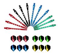 LxwSin Aluminum Dart Shafts, 12 Sets Dart Stems Accessories, Medium Dart Shafts, Universal Metal Dart Stems Dart Flights Assorted Dart Accessories Kit 2BA Thread Throwing Fitting Shatter-Resistant