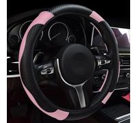 LXWUVIDD Steering Wheel Covers for Land Rover Discovery Sport 2016 2017 2018 2019-2023 2024 2025, Steering Wheel Protector Leather Anti-slip Breathable Interior Car Accessories, pink