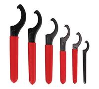 Lxwythozoan 6PCS Coil Over Wrenches C Shape Coil Adjustment Spanner Set, Alloy Steel Coil Over Wrench Tools with Ergonomic Rubber Handle for Tein Truhart KW Coilovers
