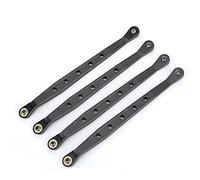 Lxwythozoan Aluminium Alloy Lower Suspension Links, RC Car Accessory, Precision CNC - Machined 2.4mm Threaded Links for 1/10 Axial 90018 RC Crawler, Includes 4 Pieces, Black Red Titanium (Black)