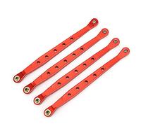 Lxwythozoan Aluminium Alloy Lower Suspension Links, RC Car Accessory, Precision CNC - Machined 2.4mm Threaded Links for 1/10 Axial 90018 RC Crawler, Includes 4 Pieces, Black Red Titanium (Red)