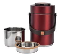 Lxwythozoan Insulated Lunch Containers, 304 Stainless Steel Food Container with Double Vacuum Interior, 2300ml 3 - Layer Soup Pot for Work Travel Picnic, Includes 2 Inner Pots (Red)