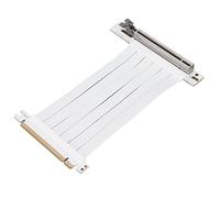 Lxwythozoan PCI E Extension Cable, PCIe Adapter, 128Gbps High Speed Transfer, Flexible PCB Riser Cord with Gold Plated Pins for Desktop GPU Sound Network Card, Stable Clamping (White)