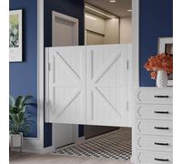 LXXW Cafe Swinging Doors Café Kitchen Restaurant Shopping Mall Terrace Partition Swing Door, Self-Closing Revolving Door, Custom Size and Colour Half Waist Fence Door(Braun,90x90cm)