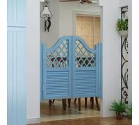 LXXW Cafe Swinging Doors Solid Wood Revolving Door For Living Room,Double Swing Door For Kitchen Cafe,Interior Entrance Guardrail Door Decoration Half Waist Fence Door(No Paint,70x90cm)