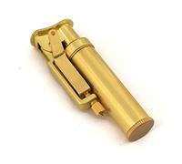 LXXYYZ Trench Lighter Vintage Kerosene Lighter Brass Refillable Vintage Mechanical Lighter Transparent Oil Tank Lighter Classical Design Old Style Gift for Men (Gold)