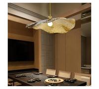 LXYAYY New Chinese Style Creative Zen Lotus Leaf Chandelier Wrought Iron Tea Table Retro Dining Tea Room Hot Pot Shop LED Light,Pendant Lights(40cm)