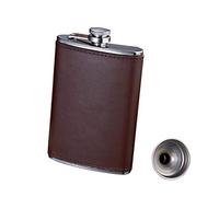 LXYDPZ 9 oz Stainless Steel Portable Hip Flask with leather Leather Hip Flask 9 oz 250ml with Small Funnel Pocket Flask Outdoor Portable Flagon