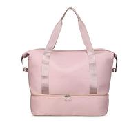 LXYDPZ Man bag Sports Gym Fitness Dry Wet Separation Yoga Bag Travel Handbags For Shoes Women The Shoulder Sac De Sport Luggage Duffle(Light purple) (Pink)
