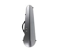 LXYDPZ Violin Case 4/4 3/4 Size Carbon Fiber Hard Shell Water-proof Violin Travel Cases with Back Straps(Red) (Brushed Silver)