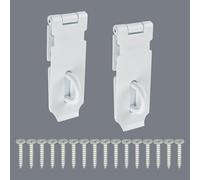 LXYQRS 2 pcs Door Hasp Latch Lock,4 Inch SUS 304 Stainless Steel Safety Packlock Clasp Hasp Lock Latch with Fixing Screw for External Doors Window Cabinet Pet Cage, MS9W-2P-4C