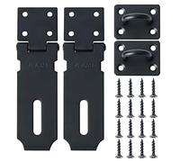 LXYQRS 2pcs Door Locks Hasp Latch,4 Inch SUS 304 Stainless Steel Safety Packlock Clasp Hasp Lock Latch,with Fixing Screw for External Doors Window Cabinet Pet Cage,MS9B-4C-2P