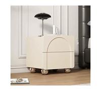 LXYQRS Beige Nightstand with Spherical Stainless Steel Table Legs and 2 Drawer, Nightstands End Table Wooden s for Office Living Room Bedroom with drawer