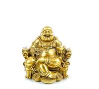 LXYQRS Buddha Statue Sculpture Copper Big Belly Laughing Buddhist Figurine Statuette Buddhism Decoration Ornament Zen Crafts Decor