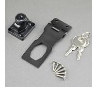 LXYQRS Keyed Hasp Lock, 3 Inch Twist Knob Keyed Locking Hasp, Stainless Steel Safety Hasp Latches for Drawer, Cabinets, Doors, Black