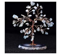 LXYQRS The Crystal Tree Natural Crystal Tree Amethyst Rose Quartz Aquamarine Lucky Tree Decoration Agate Slices Stone Gem Tree Mineral Ornaments Office Deco Crystal Trees