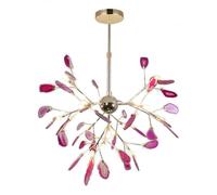LXYST Agate Sputnik Lighting Dining Room,16/20-lights Min Century Pendant Light Rose Gold Adjustable Height G4 Indoor Decor Ceiling Chandelier for Hotel,Fo