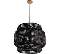 LXYST Basket Light Boho Style Hand Woven Fixture,Wicker Rattan Cage Pendant Hanging Lamp Shade Wicker Lighting Fixture, Ceiling Chandelier