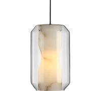 LXYST Black Lucite Chandelier with Marble Stone and Glass - Living Dining Room, Bedroom Lamp