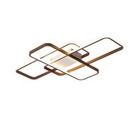 LXYST Ceiling Lights Flush Mount Living Dining Room Bedroom Hanging Fixture Dimmable with Remote Control, Chic Square 3-Ring for Lounge Hallway Bathroom Offic,A-L120*W80cm
