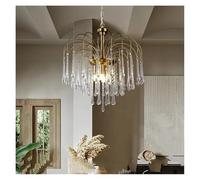 LXYST Chandeliers, Decorative Living Room Chandelier French Style Lamp Creative Water Drop Restaurant Bedroom Light Luxury Crystal Lamp(B D60cm)