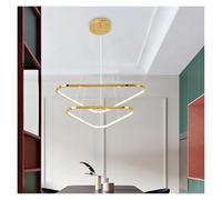 LXYST Chandeliers, LEDs Chandelier Gold Stainless Steel Silicone Triangles Pendant Lamp for Living Bedroom Dining Room Decor(Warm White,BD80-60cm)