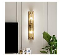 LXYST Copper Gold Wall Lamp Compatible with Community Garden Villa Living Room Bedroom Aisle Background Indoor Light Fixtures, s for Kitchen (L10.5cm H55cmgold Cool White)