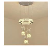 LXYST Crystal Led Pendant Home Decor Living Dining Room Chandelier Lighting Bedroom Hanging Lamp Luminaire(3 light effects,3 lights)