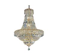 LXYST French Empire Gold Crystal with Elegant Chandelier Light Shades for Ceiling (Chrome W70cm H104cm)