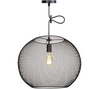 LXYST Industrial Style E27 Spherical Hollow Iron Pendant Lighting Round Light V-intage Hanging Lamp Ceiling Chandelier Fixture, Chandelier(48x38cm)