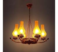 LXYST LED American Country V-intage Iron Wing Mediterranean Living Dining Room Horse Lamp, Ceiling Chandelier