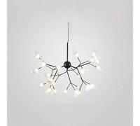 LXYST Nordic Chandelier Pendant Light Creative Firefly with Heads Black White - Stylish Hanging Lamp for Living Room Bedroom Restaurant Tree Branch Leaf Decor