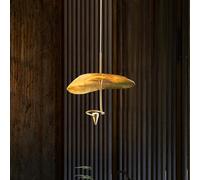 LXYST Pendant Light Adjustable Brass Shade Leaf Chandelier for Restaurant Living Room Bar Office Creative Indoor Fixture (1 Head)