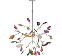 LXYST Postmodern Suspension Rod 20 Lights Pendant Light G4 LED Agate Stone Firework Hanging Lighting Fixture, Ceiling Chandelier
