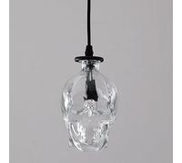 LXYST Skull Light Black Farmhouse Ceiling Hanging Lamp Clear Glass Nordic Industrial Lighting Fixture Gothic Chandelier for Dining Room Kitchen Island Bedroom Halloween Decorate