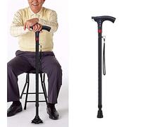 LXYST Smart Cane, with Auxiliary Light Hazard Alarm Radio Crutches, Safe and Secure Spring Button Bearing Capacity 150KG-Suitable for The Elderly Beautiful Scenery